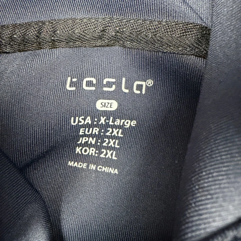 Tesla Hoodie Mens‎ XL Blue Full Zip Thumbhole Cuffs Athletic Performance Jacket